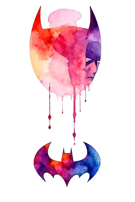Batman Abstract Watercolor