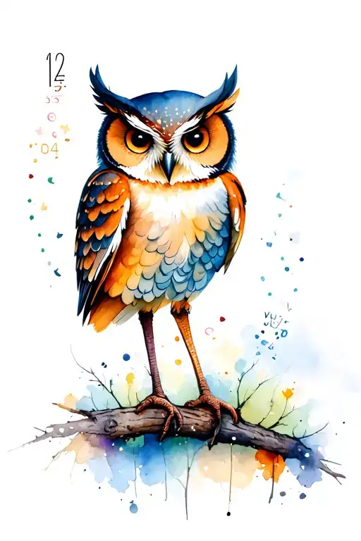 Owl And Numbers 12623