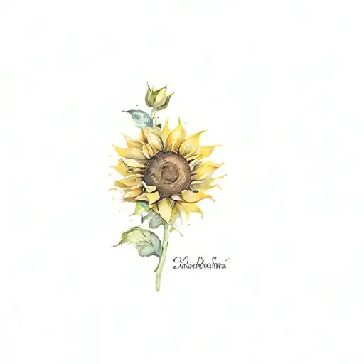Sunflower With Inspriational Phrase
