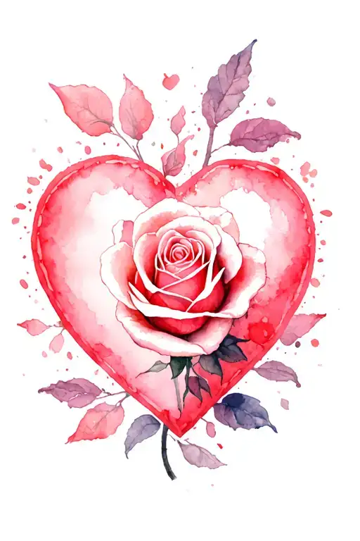 Heart Shaped With Rose In The Middle