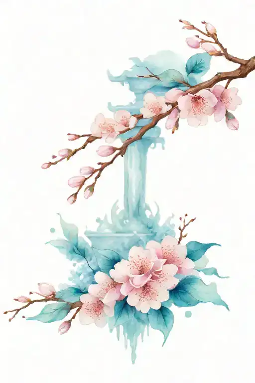 Sakura Tree Next To The Fountain Of Youth