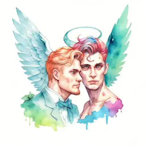 Angel And Devil And Zac Two Face