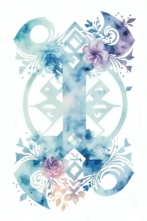 Nordic Vig Visir Symbol With Geometric