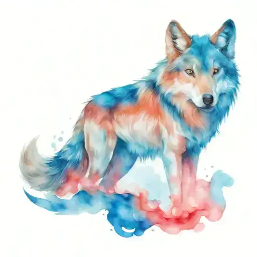 A Wolf With One Blue Eye And One Red