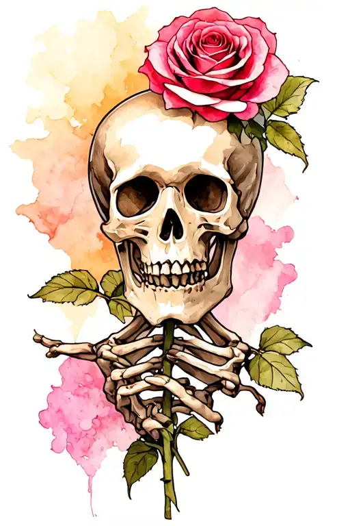 Skeleton Holding Rose