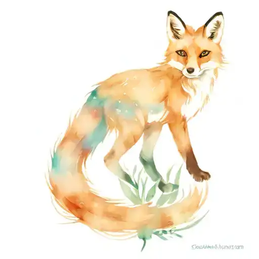 Fox Looking Through The Bushes