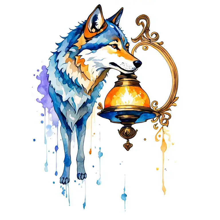 Wolf Coming Out Of Aladdins's Lamp