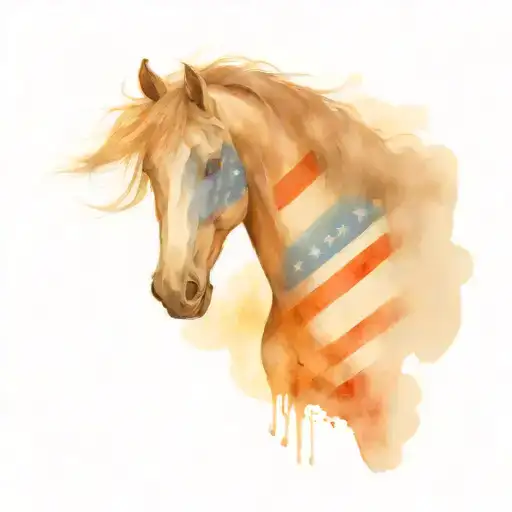 Horse Head American Flag