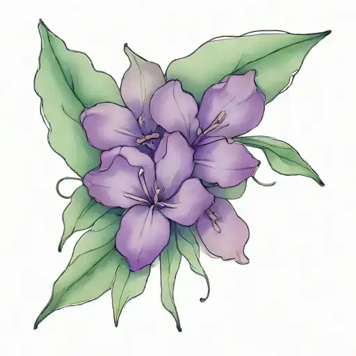 Sleek Minimal Line Art Lilac