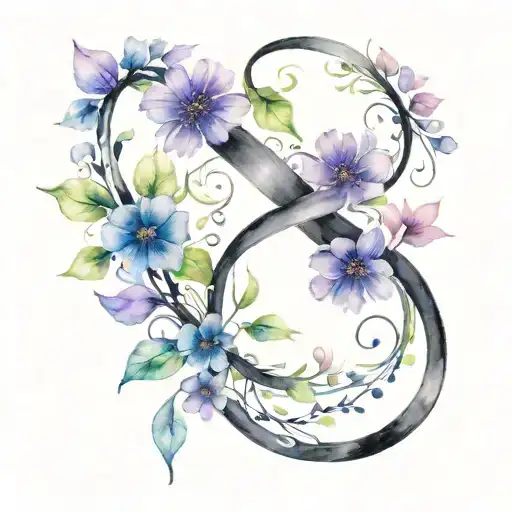 Flower Black Cancer Ribbon Vines