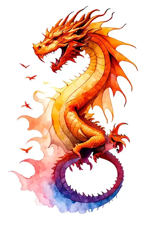 A Flock Of Dragon Fading Out Of Existence