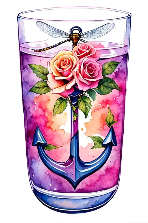 Anchor Roses Drink A Dragonfly Flying