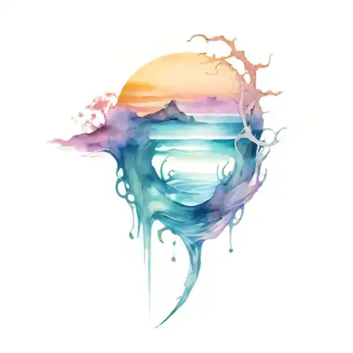 Human Spine And Ocean Waves