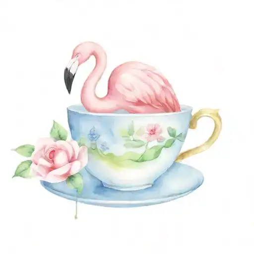 Flamingo And A Tea Cup
