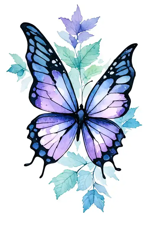 Butterfly Wings Spread Wide Dark Forest