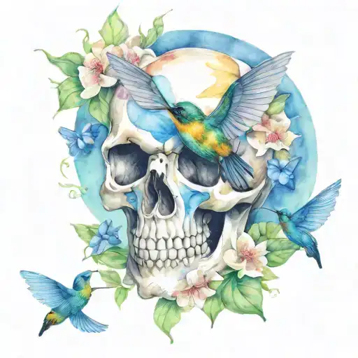Skull Morning Glory Hummingbird Bumblebees