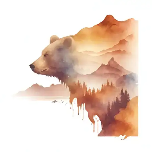 Bear And Mountains