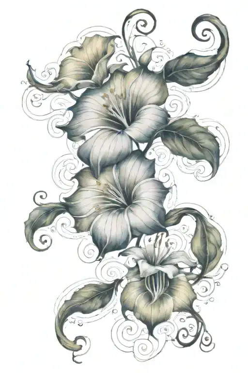 Long Thin Moonflower Vine