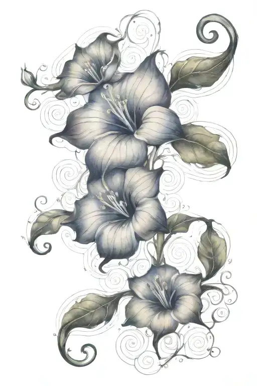 Long Thin Moonflower Vine