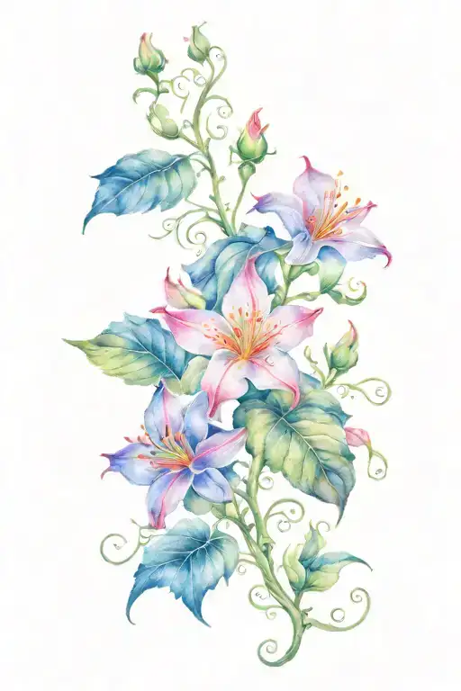 Long Thin Moonflower Vine