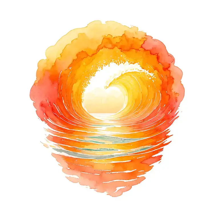 Horizontal Rows Of Surfing Waves Flowing