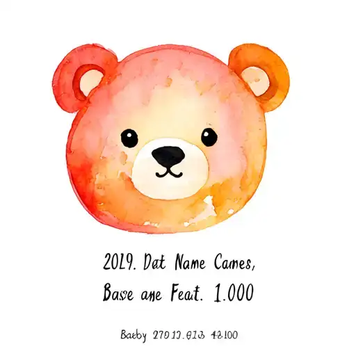 Baby Handprint Watercolor Name Date Bear Handprint