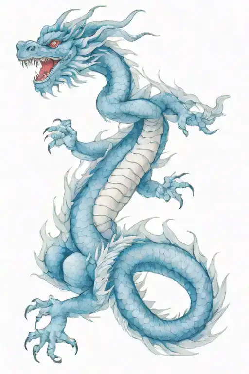 Traditional Japanese Blue Dragon