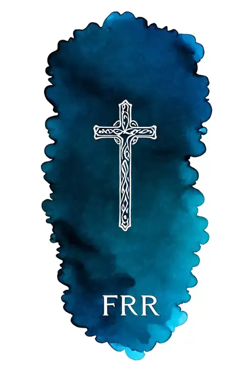 Cross In Field With Initials Frr