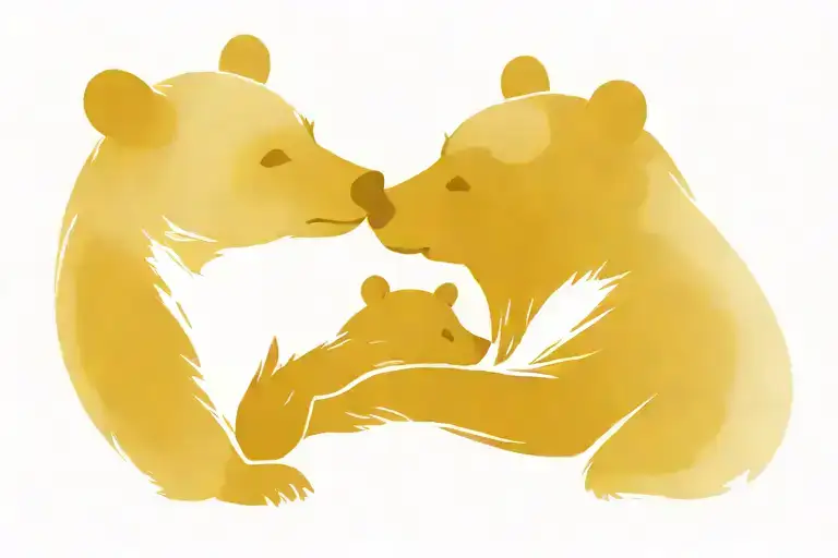 Mama Bear Huggning Baby Bear