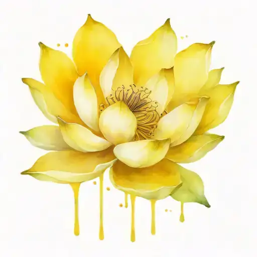 Yellow Lotus Flower Growing