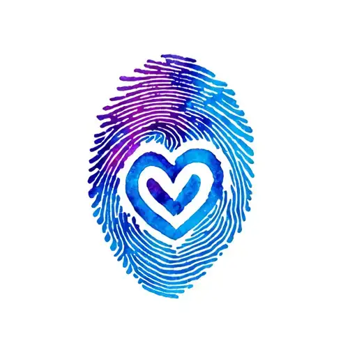 Finger Print Heart With Infinity Symbol
