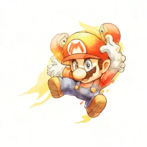 A Blackwork Tattoo Featuring Different Versions Of Mario From Alternate Universes