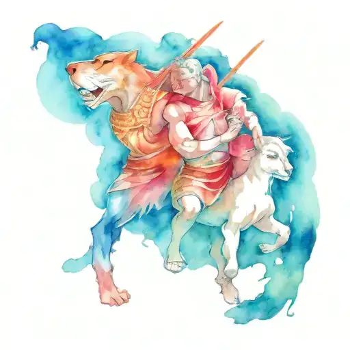 Warrior Protecting 3 Kids