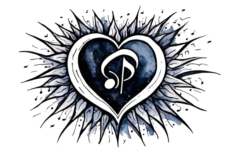 Infinity Symbol Heart Sun Music Note Surrounded