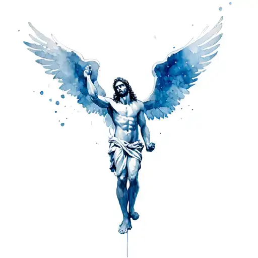 Muscular Jesus With Wings Destroying The World