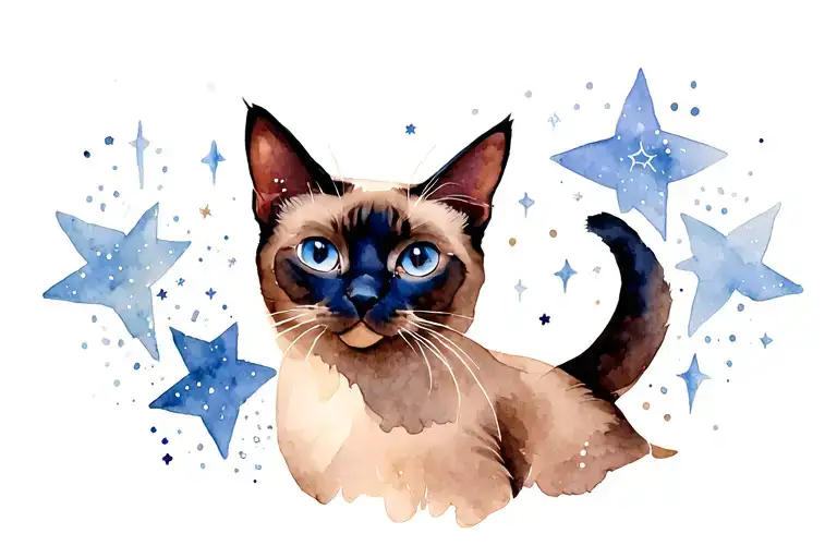Siamese Cat Sky Full Of Stars