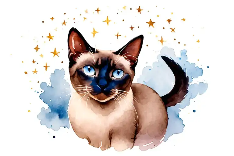 Siamese Cat Sky Full Of Stars