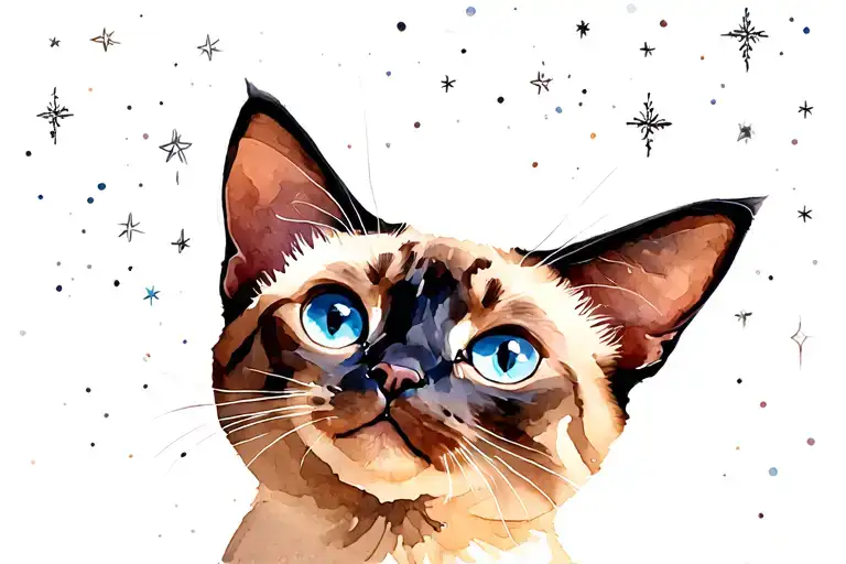 Siamese Cat Sky Full Of Stars