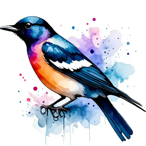 Abstract Magpie Perched