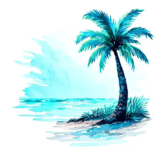 Palm Tree With Ava In Cursive