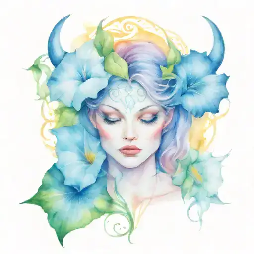 Feminine Demon In Morning Glory