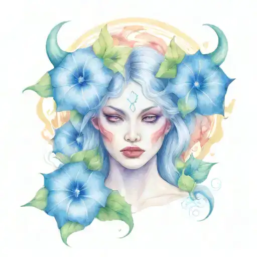 Feminine Demon In Morning Glory