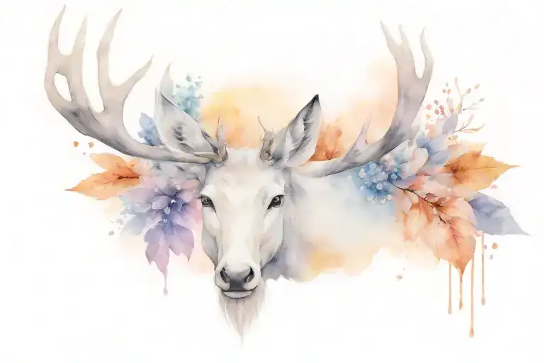 A Spirit Of The Forest Surrounded By Stars In Whites And Periwinkle