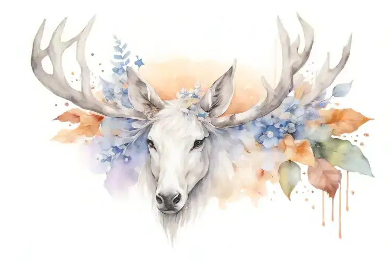 A Goddess Spirit Of The Forest Surrounded By Stars In Whites And Periwinkle