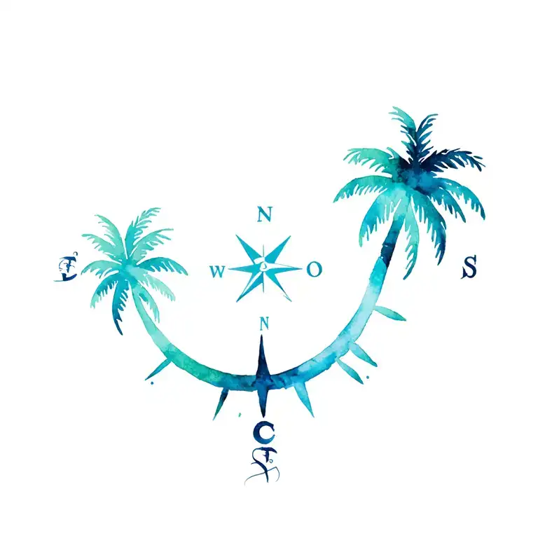Palm Tree Compass