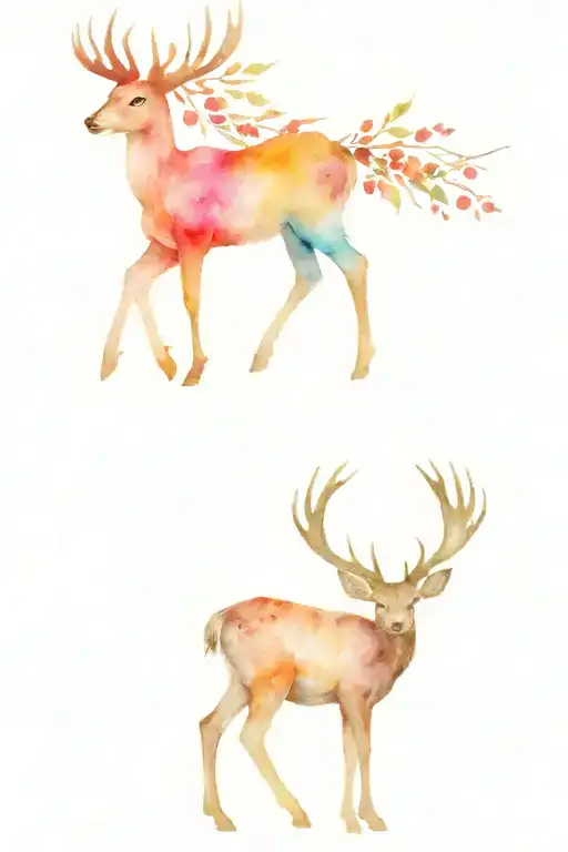 Deer And Cat And Mokn