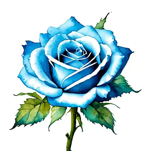 Beautiful Blue Rose With Very Soft Shading