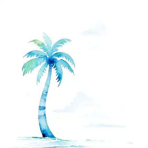 Wave Beach Palm Tree Made