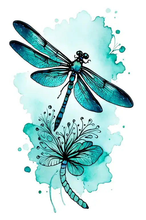 Dragonfly Black Teal