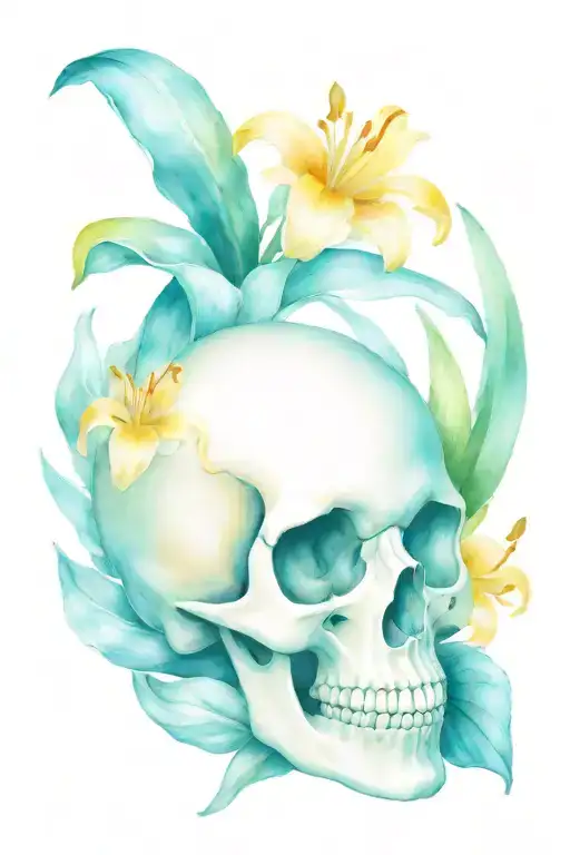 Skull And Lily Flower